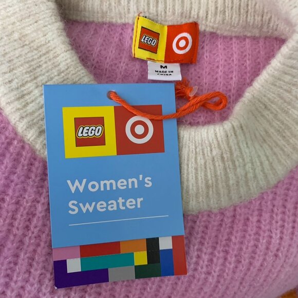 LEGO x Target Colorblock Wool Blend Sweater M Multicolor Drop Shoulder Mock Neck - Picture 6 of 6